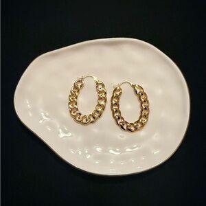 Gold Chain Hoop Earrings